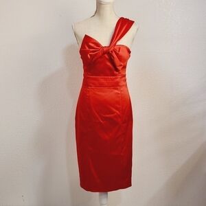 TED Baker Signature One Shoulder Strap Front Bow Pinup Dress Size: 2
